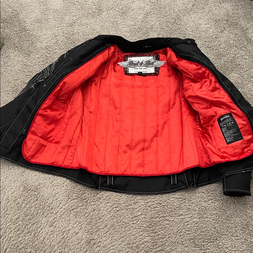 Street & Steel Black Women's Motorcycling Jacket with Embroidery - Picture 2 of 8